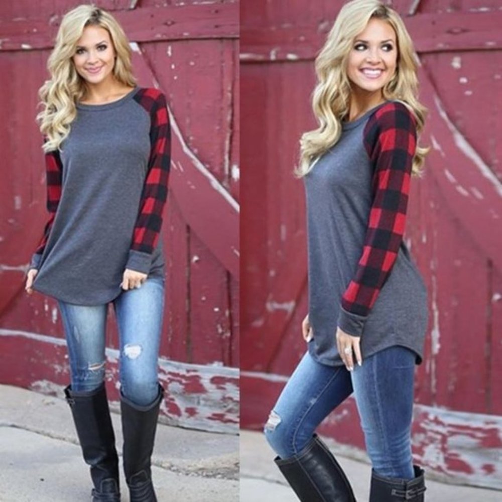 T&J Designs Plaid Long Sleeve Shirt XL - Picture 2 of 9